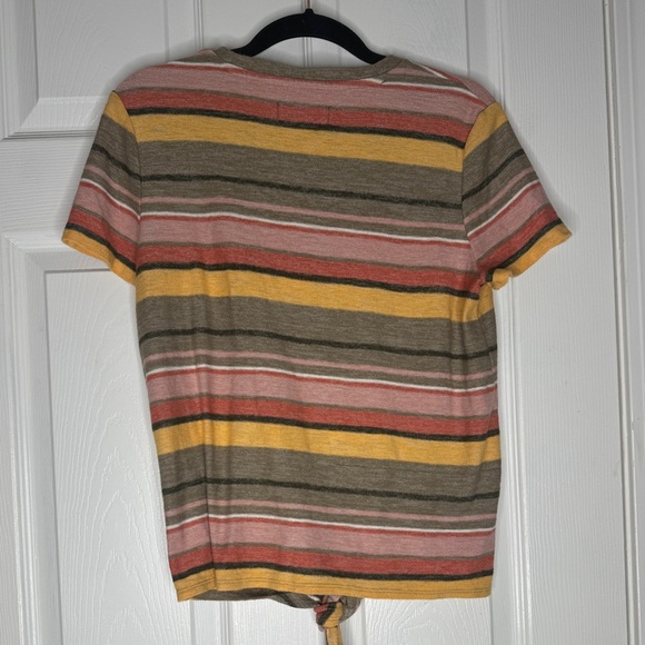 MADEWELL Texture & Thread Modern Tie-Front Top in Kieran Stripe Size Small - Picture 5 of 6